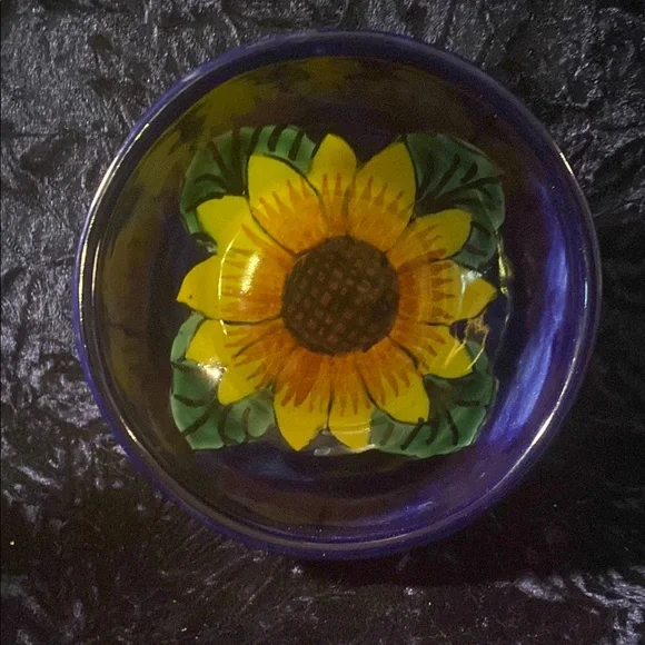 Talavera Hand-Painted Sunflower Bowl Lead Free - Picture 1 of 5